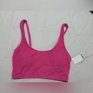 Bar III Textured Bikini top in Fuchsia Pink